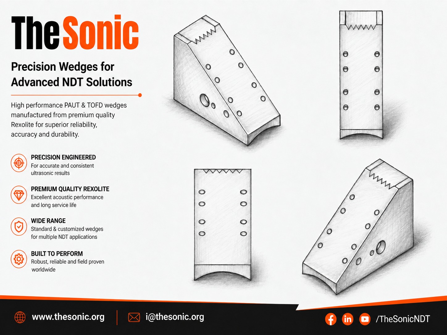 PAUT A2 Series AOD Wedges for A2 Probe Series