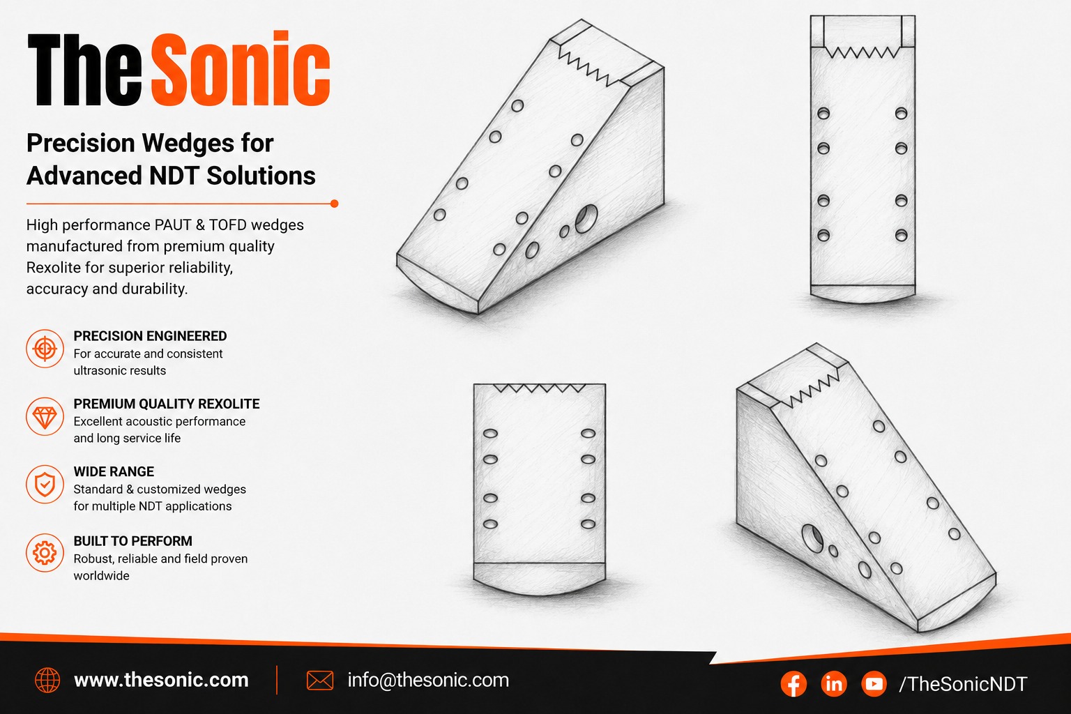 PAUT A2 Series AID Wedges for A2 Probe Series