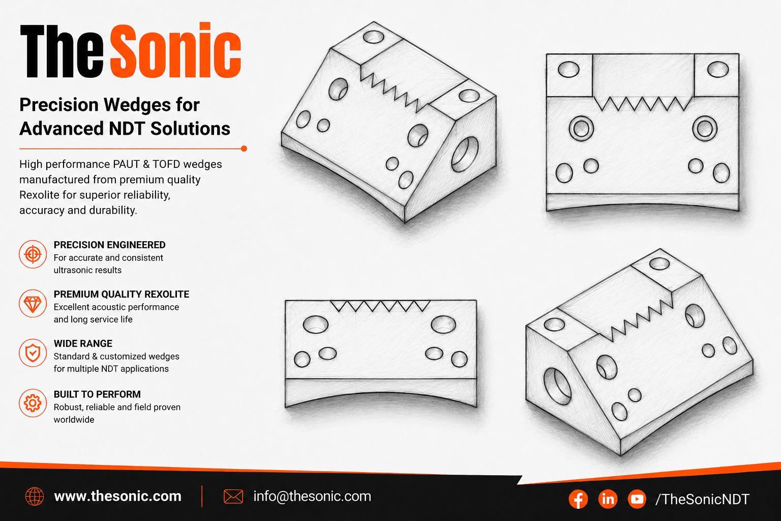 PAUT A1 Series AOD Wedges for A1 Probe Series