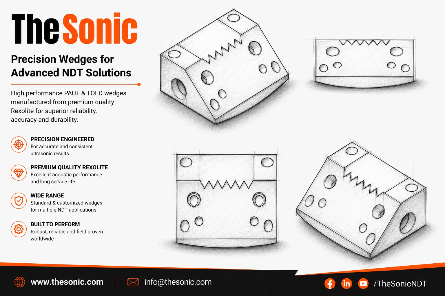 PAUT A1 Series AID Wedges for A1 Probe Series