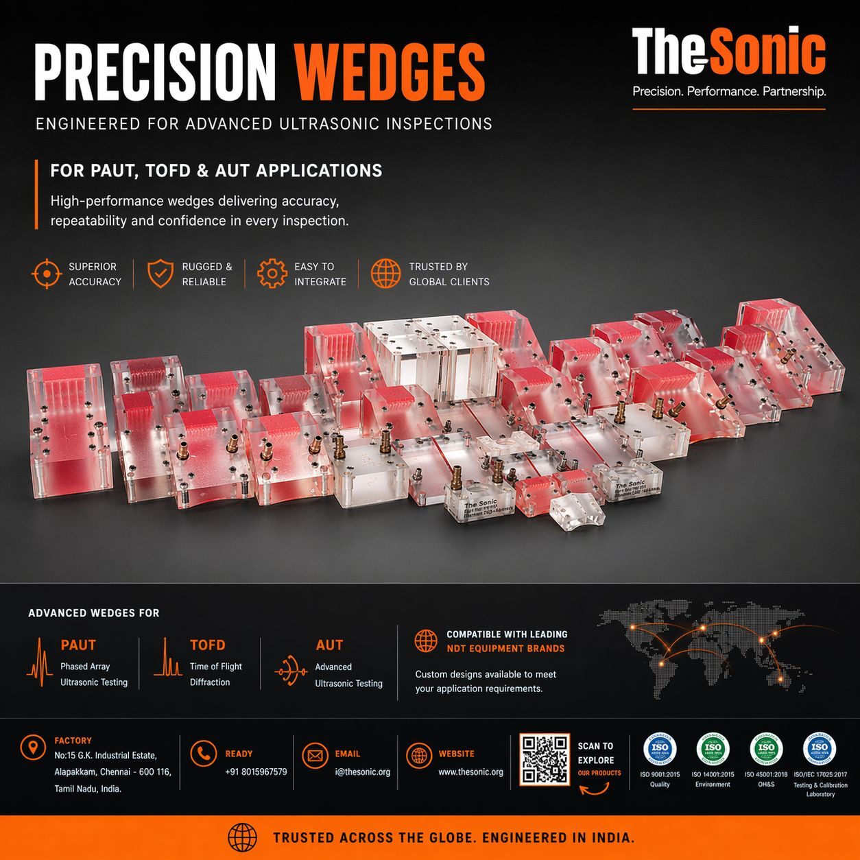 Precision Wedges for PAUT, TOFD & AUT Inspections