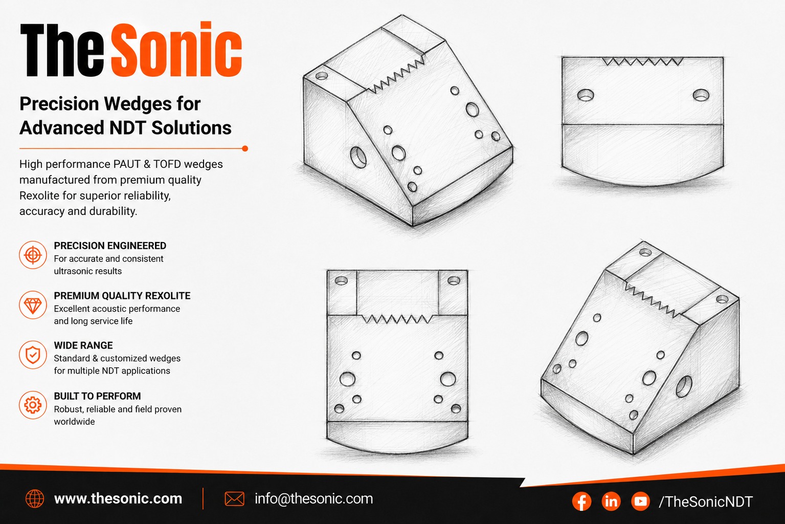 PAUT A10 Series AID Wedges for A10 Probe Series