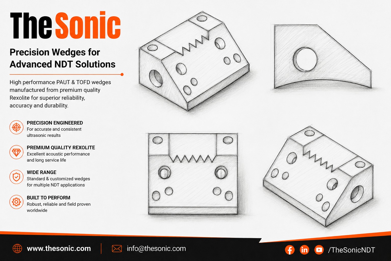 PAUT A1 Series COD Wedges for A1 Probe Series