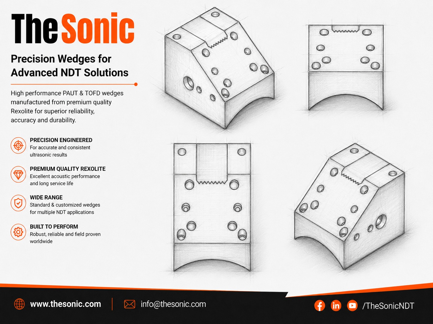 PAUT A31 Series COD Wedges for A31 Probe Series