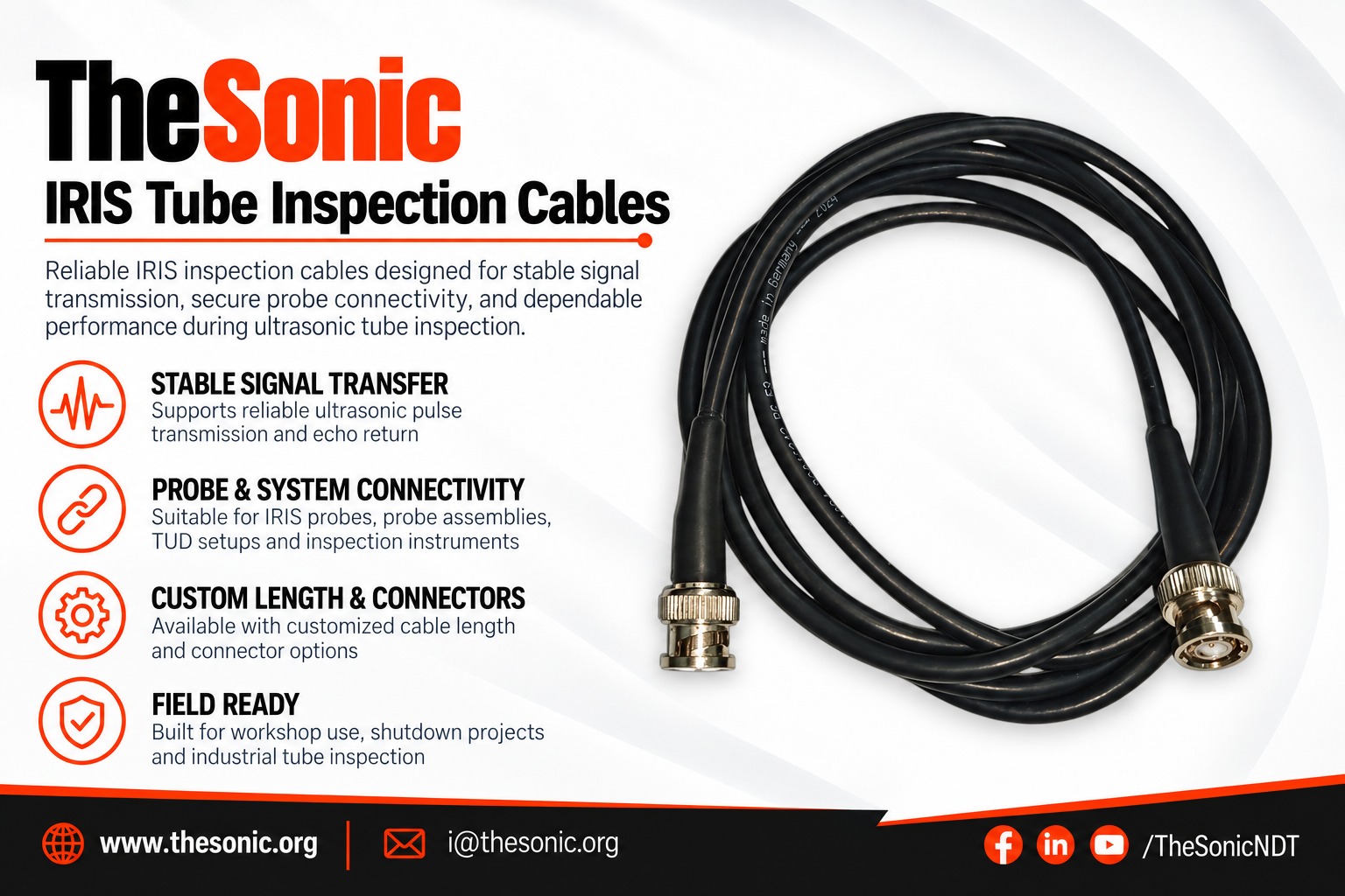 IRIS Tube Inspection Cables