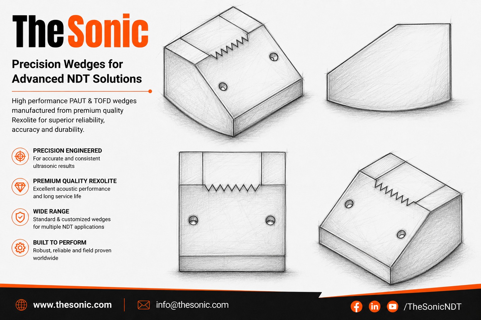 PAUT A10 Series CID Wedges for A10 Probe Series