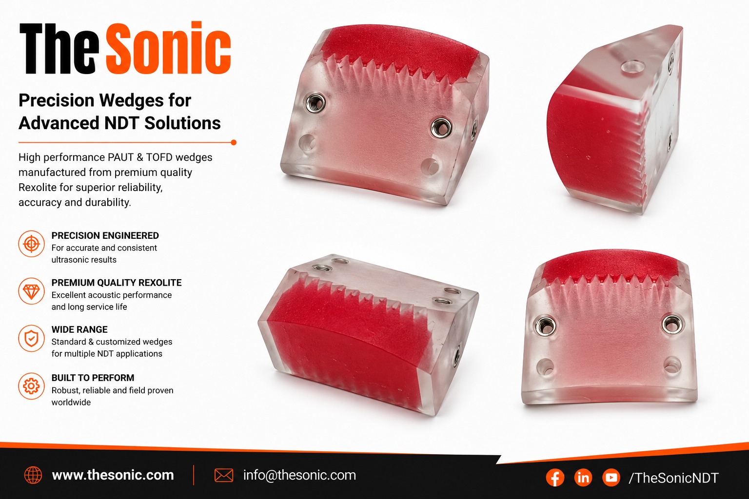 PAUT A15 Series Flat Wedges for A15 Probe Series
