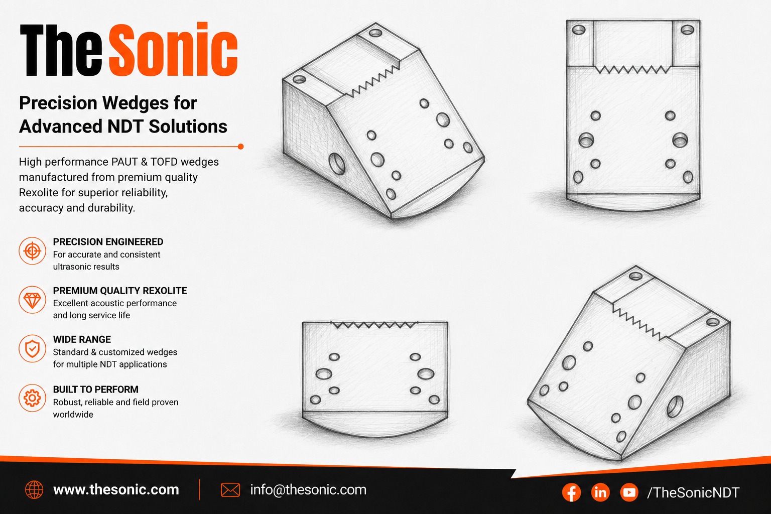 PAUT A3 Series AID Wedges for A3 Probe Series